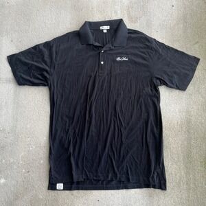 Peter Millar Mens XXL Black Sea Island Embroidered Polo Shirt Cotton‎